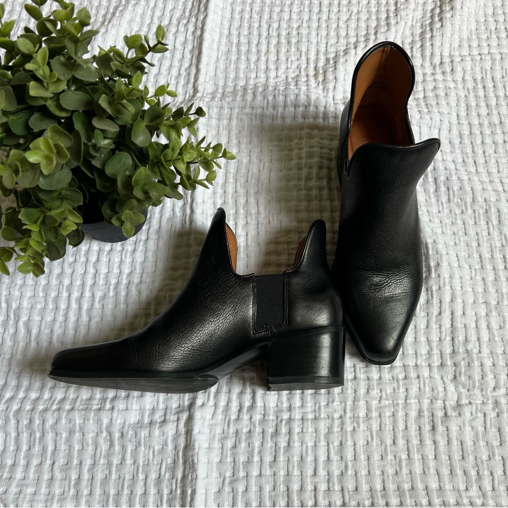 Black Leather Ankle Boots